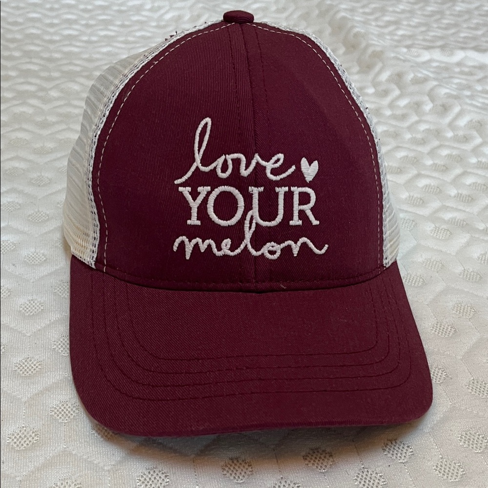 Love Your Melon Maroon and White Cap